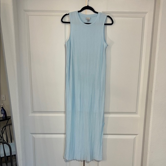 A New Day Blue Sheath Midi Dress Mock Neck Sleeveless - Picture 1 of 6